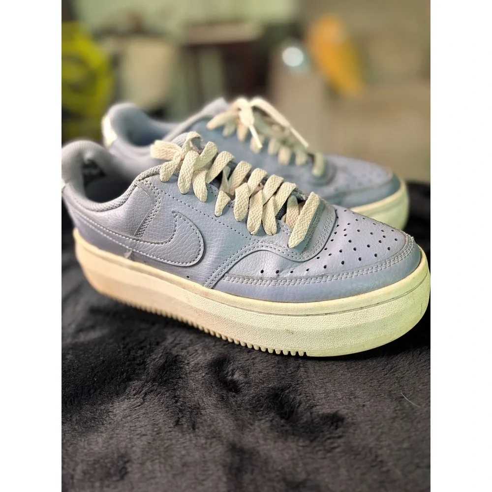 Nike Court Vision Alta Platform Sneakers Ashen Slate Blue Womens Size 8 DM0113